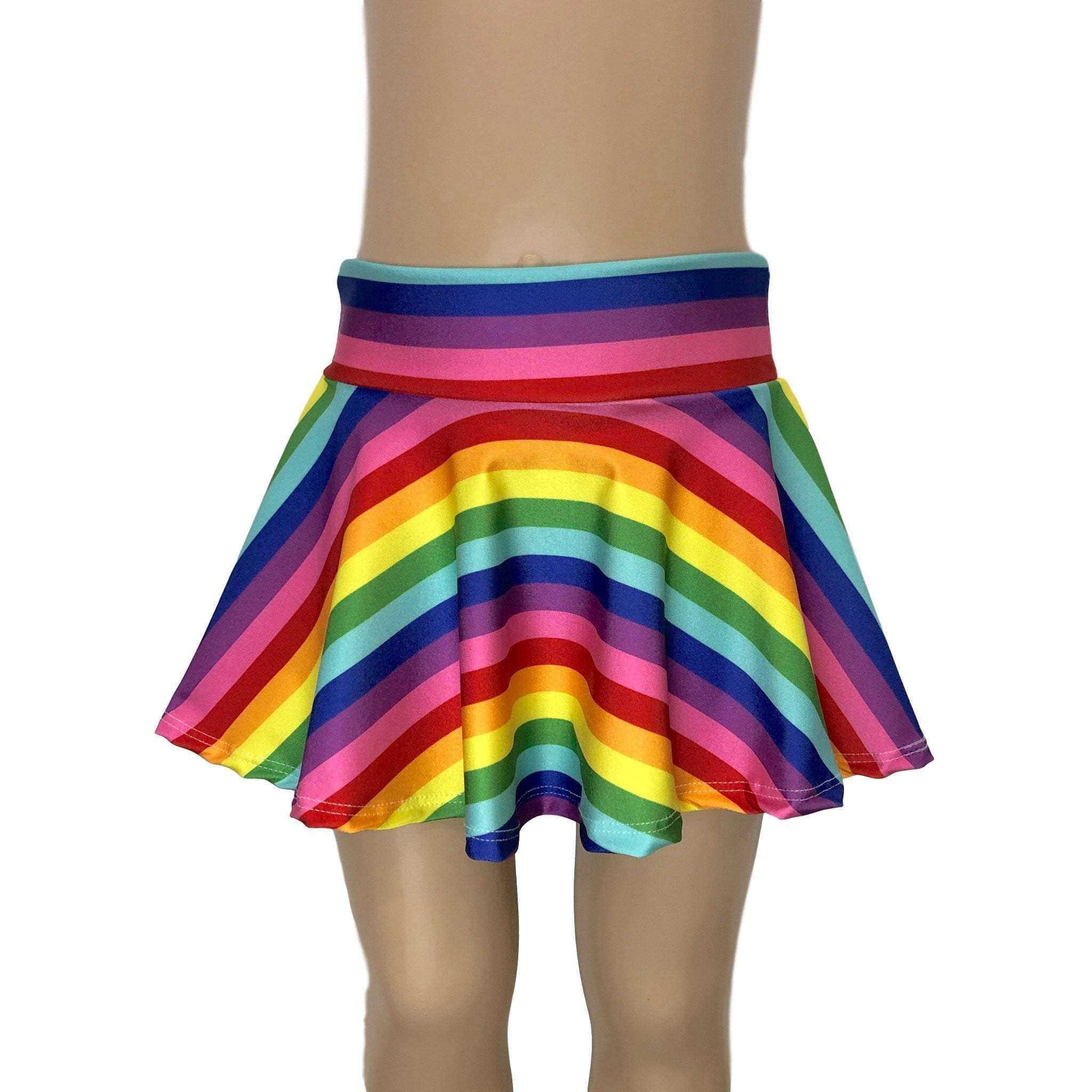 rainbow stripe velvet midi skirt - Trash Queen